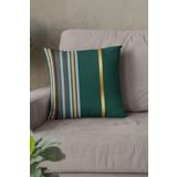 Viva Home 43X43Cm Premium Tay Tüyü Dokuma Kumaş Çift Taraflı Ince Çizgili Kırlent Yastık Kılıfı Krl995