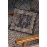 Viva Home 43X43Cm Premium Tay Tüyü Dokuma Kumaş Eskitme Çerçeveli Çift Taraflı Kırlent Yastık Kılıfı Krl327