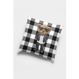 Viva Home 43X43Cm Premium Tay Tüyü Dokuma Kumaş Mr. Teddy Bear Çift Taraflı Kırlent Yastık Kılıfı Krl894