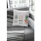 Viva Home 43X43Cm Premium Tay Tüyü Dokuma Leke Tutmaz Kumaş Çift Taraflı Kırlent Yastık Kılıfı Kaktüs Krl034