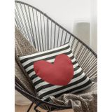Viva Home 43X43Cm Premium Tay Tüyü Dokuma Leke Tutmaz Kumaş Çift Taraflı Kırlent Yastık Kılıfı Kalpli Krl123