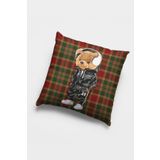Viva Home 43X43Cm Tay Tüyü Dokuma Premium Kumaş Çift Taraflı Kırlent Mr. Teddy Bear Yastık Kılıfı Krl908