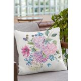 Viva Home 43X43Cm Tay Tüyü Dokuma Premium Kumaş Çift Taraflı Kırlent Yastık Kılıfı Çiçekli Krl164