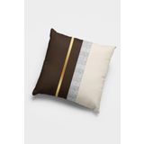 Viva Home 43X43Cm Tay Tüyü Dokuma Varak Çizgili Premium Kumaş Çift Taraflı Kırlent Yastık Kılıfı Krl979