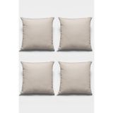 Viva Home 4'Lü 43X43Cm Bej Dekoratif Çift Taraflı Kırlent Kılıfı Tay Tüyü Döşemelik Premium Kumaş Krl027