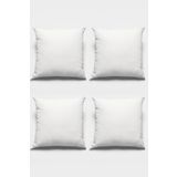 Viva Home 4'Lü 43X43Cm Beyaz Tay Tüyü Döşemelik Premium Kumaş Dekoratif Çift Taraflı Kırlent Kılıfı Krl026