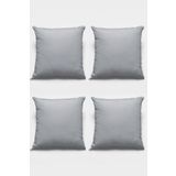 Viva Home 4'Lü 43X43Cm Gri Kırlent Kılıfı Tay Tüyü Döşemelik Premium Kumaş Dekoratif Çift Taraflı Krl010