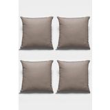 Viva Home 4'Lü 43X43Cm Vizon Çift Taraflı Tay Tüyü Döşemelik Premium Kumaş Dekoratif Kırlent Kılıfı Krl008
