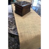 Viva Home Bej Dokuma Leke Tutmaz Premium Gerçek Jüt Hasır Runner Masa Örtüsü 45x150cm