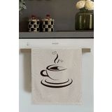 Viva Home Bej Fincan Desenli Fırın Mutfak Havlusu 30X50Cm