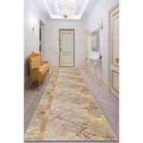 Viva Home Bej Gold Kaymaz Çerçeveli Kesme Rulo Özel Ölçü Yolluk AR755 - Bej - Gold - 120 x 440 cm