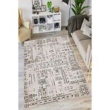 Viva Home Bej Kaymaz Tabanlı Makinede Yıkanır Leke Tutmayan Hitit Desen Mutfak Halısı Ar1368, Bej, 80 X 120