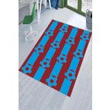 Viva Home Bordo Mavi 61 Taraftar Halısı Yolluk Vh048, Bordo, 80 X 150