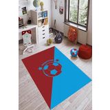 Viva Home Bordo Mavi 61 Taraftar Halısı Yolluk Vh084, Bordo, 120 X 180