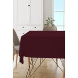 Viva Home Bordo Sade Masa Örtüsü Tay Tüyü Kadife Leke Tutmaz Yıkanabilir Dokuma Kumaş Düz Mso007, Bordo, 140 X 100