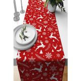 Viva Home Christmas Premium Tay Tüyü Yeni Yıl Leke Tutmayan Kumaş Yılbaşı Masa Örtüsü Runner 40x140cm Rnr534
