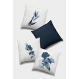 Viva Home Çift Taraflı 4'Lü Kırlent Kılıfı 43X43Cm Gizli Fermuarlı Tay Tüyü Premium Döşemelik Kumaş 4Kr052