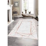 Viva Home Dijital Baskılı Dekoratif Halı Kaymaz Taban Makinede Yıkanabilir Rv009, Metalik, 80 X 150