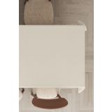 Viva Home Ekru Premium Tay Tüyü Kadife Leke Tutmaz Yıkanabilir Dokuma Kumaş Masa Örtüsü Mso003, Ekru - 1, 140 X 240
