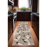 Viva Home Geometrik Kesme Özel Ölçü Rulo Yolluk Kaymaz Taban Mutfak Hol Antre Halısı Vh004, Bej, 120 X 150