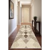 Viva Home Geometrik Kesme Özel Ölçü Rulo Yolluk Kaymaz Taban Mutfak Hol Antre Halısı Vh006, Bej, 100 X 360