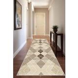 Viva Home Geometrik Kesme Özel Ölçü Rulo Yolluk Kaymaz Taban Mutfak Hol Antre Halısı Vh006, Bej, 120 X 180