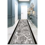 Viva Home Gri Kaymaz Mermer Desen Kesme Rulo Özel Ölçülü Yolluk Vh067, Gri, 100 X 500