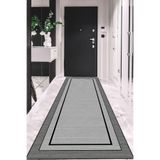 Viva Home Gri Kaymaz Tabanlı Yıkanabilir Leke Tutmaz Özel Ölçülü Kesme Rulo Yolluk Mutfak Halısı Ar1402, Gri, 80 X 380