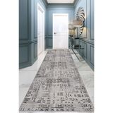 Viva Home Gri Yıkanabilir Kaymaz Tabanlı Leke Tutmaz Özel Ölçü Kesme Rulo Yolluk Mutfak Halısı Ar1378, Gri, 120 X 370