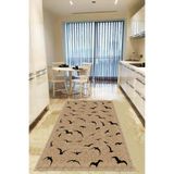 Viva Home Hasır Görünümlü Leke Tutmaz Kaymaz Tabanlı Yıkanabilir Mutfak Halısı Ar1050, Kuşlu, 80 X 150