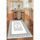 Viva Home Iskandinav Desen Kaymaz Tabanlı Makinede Yıkanabilir Mutfak Halısı Ar464, Ekru, 100 X 200
