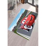 Viva Home Kaymaz Taban Makinede Yıkanabilir Arabalar Şimşek Mcqueen Çocuk Halısı Kd050, Mavi, 80 X 180