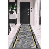 Viva Home Kaymaz Taban Makinede Yıkanır Gold Kenarlı Kesme Rulo Yolluk Ar577, Altın, 100 X 440