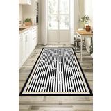 Viva Home Kaymaz Taban Yıkanan Papatya Desen Mutfak Halısı Yolluk Vh091, Beyaz, 60 X 100