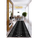Viva Home Kaymaz Tabanlı Kesme Yolluk Morocco Siyah Ar315, Siyah, 120X460