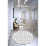 Viva Home Kaymaz Tabanlı Makinede Yıkanabilir Dekoratif Yıldızlı Yuvarlak Halı Ar604, Yuvarlak-Gri, 80 X 80