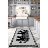 Viva Home Kaymaz Tabanlı Makinede Yıkanabilir Leke Tutmaz Filli Mutfak Halısı Ar1116, Gri, 100 X 160
