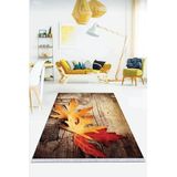 Viva Home Kaymaz Tabanlı Makinede Yıkanabilir Mutfak Halısı, Turuncu, 120 X 180