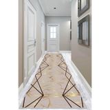 Viva Home Kaymaz Tabanlı Makinede Yıkanabilir Prizma Kesme Rulo Yolluk Ar555, Bej, 80 X 400