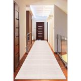 Viva Home Kaymaz Tabanlı Makinede Yıkanabilir Sade Kesme Rulo Yolluk Ar579, Bej, 100 X 450