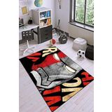 Viva Home Kaymaz Tabanlı Makinede Yıkanır Iron Man Çocuk Halısı Ar1180, Gümüş, 80 X 120