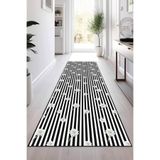 Viva Home Kaymaz Tabanlı Papatyalı Kesme Rulo Yolluk Halı Vh100, Beyaz, 80 X 230