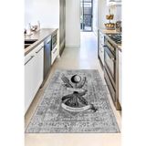 Viva Home Kaymaz Tabanlı Yıkanır Kitchen Queen Mutfak Halısı Yolluk Vh101, Gri, 80 X 250