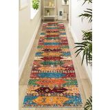 Viva Home Kilim Etnik Desenli Kaymaz Taban Mutfak Hol Antre Kesme Özel Ölçülü Rulo Yolluk Ar1086, Çok Renkli, 80 X 190