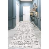 Viva Home Kırık Beyaz Yıkanabilir Kaymaz Tabanlı Leke Tutmaz Özel Ölçü Kesme Rulo Yolluk Mutfak Halısı Ar1375, Kırık Beyaz, 100 X 470