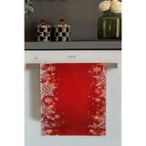 Viva Home Kırmızı Yeni Yıl Temalı Yılbaşı Fırın Mutfak Havlusu 30X50Cm