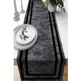 Viva Home Koyu Gri Dokuma Leke Tutmaz Premium Tay Tüyü Kumaş Masa Örtüsü Runner 40X140Cm Rnr491