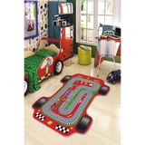 Viva Home Lazer Kesim Kaymaz Makinede Yıkanabilir Araba Şeklinde Çocuk Halısı Ar288, Renkli3502, 100 X 160
