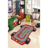 Viva Home Lazer Kesim Kaymaz Makinede Yıkanabilir Araba Şeklinde Çocuk Halısı Ar288, Renkli3503, 80 X 120