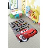 Viva Home Lazer Kesim Kaymaz Tabanlı Makinede Yıkanan Arabalar Şimşek Mcqueen Çocuk Halısı Kd082, Renkli3512, 80 X 180